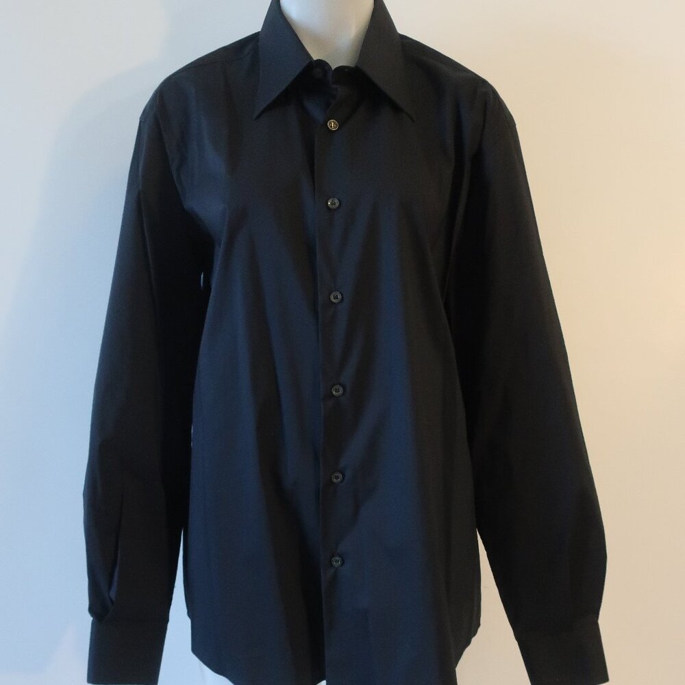 Authentic Mens Versace Classic V2 Black Button-Up Dress Shirt 16